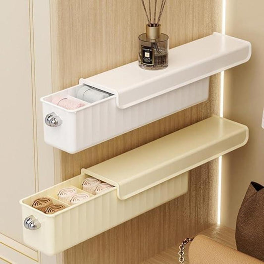 Wall Mounted Sock Storage Box with Drawer Compact Wardrobe Organizer for Socks Ties Underwear Closet Home Use