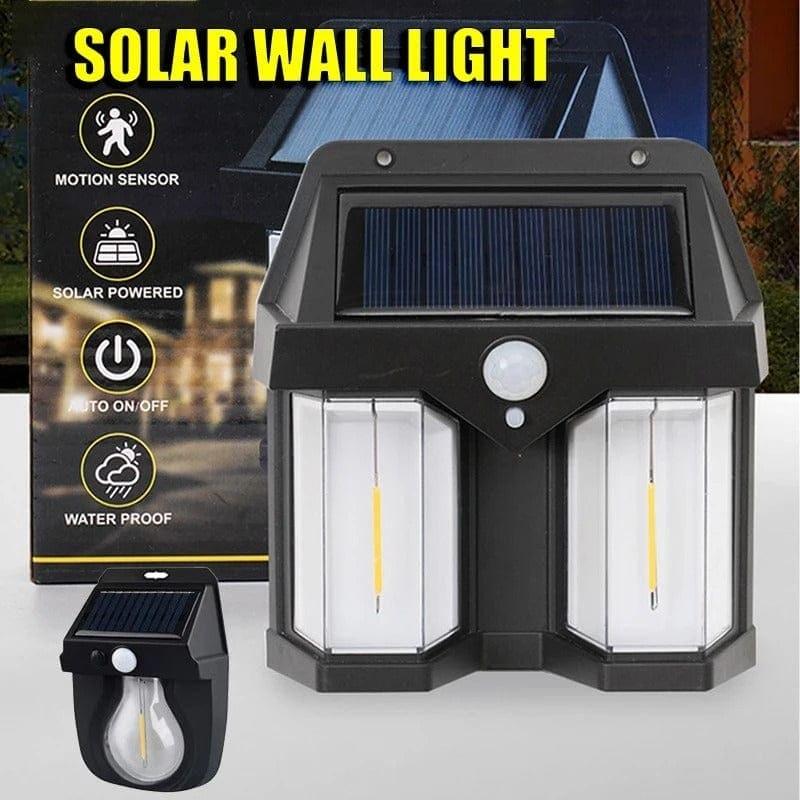 Double Head Antique Solar Sensor Lamp Wall Mounted Courtyard Villa Garage Wall Light
