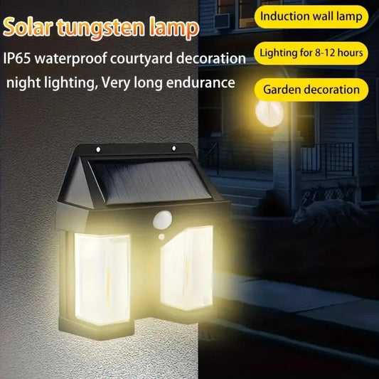 Double Head Antique Solar Sensor Lamp Wall Mounted Courtyard Villa Garage Wall Light